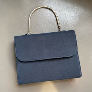 80’s Vintage Navy & Silver Handbag